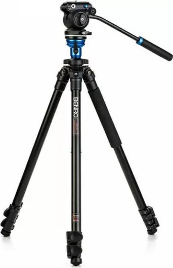 Benro Aluminum Tripod with S2 PRO 60mm Flat Base Video Head