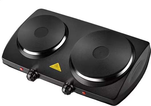 Επιτραπέζια Εστία Oscar Plus Εμαγιέ Διπλή Μαύρο