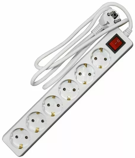 Πολύπριζο Oscar Plus 6 Θέσεων με Διακόπτη & Καλώδιο 1.5m Λευκό