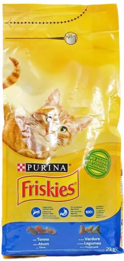 Ξηρά Τροφή Purina Friskies 2kg για Ενήλικες Γάτες με Τόνο & Λαχανικά