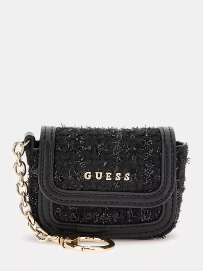 Μπρελόκ Guess Tweed Τσαντάκι Μαύρο