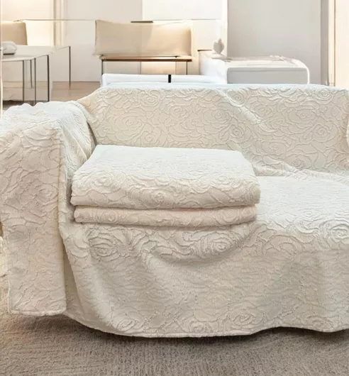 Σετ Ριχτάρια 3τμχ Linea Home Rossa Αντιολισθητικό Γούνινο Εκρού