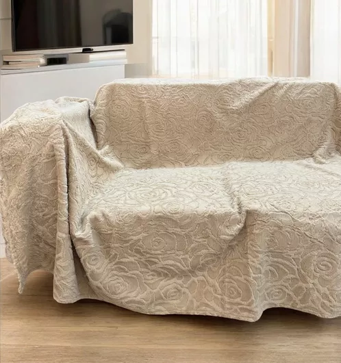Σετ Ριχτάρια 3τμχ Linea Home Rossa Αντιολισθητικό Γούνινο Μπεζ