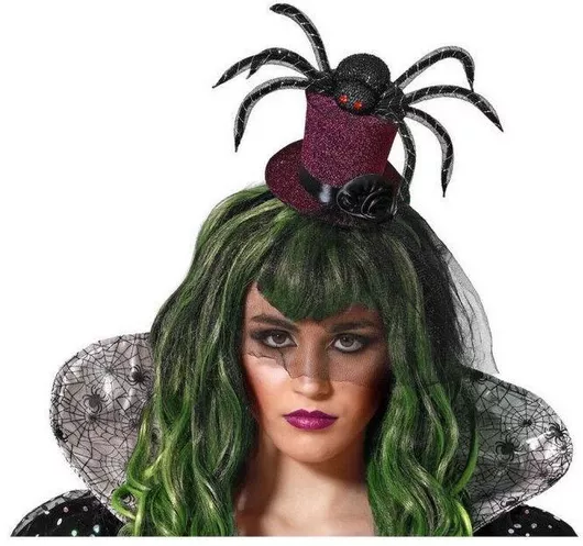 Αποκριάτικη Στέκα Μαλλιών BigBuy Carnival S1131772 Αράχνη Μαύρο/Κόκκινο