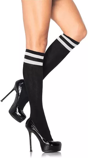 Κάλτσες Knee High Αθλητικού Τύπου One Size Λευκό