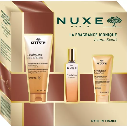 Σετ Περιποίησης Σώματος Nuxe Prodigieux Iconic για Καθαρισμό Σώματος με Αφρόλουτρο & Κρέμα Σώματος 3τμχ 160ml
