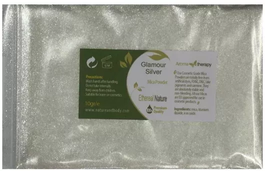 Φυσική Χρωστική Mica Silver Glamour Γκρι 10gr