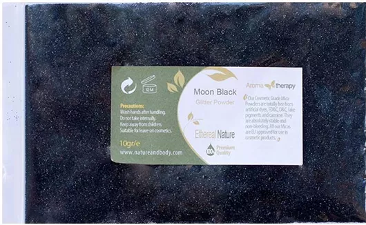 Φυσική Χρωστική Mica Moon Black Glitter Μαύρο 10gr