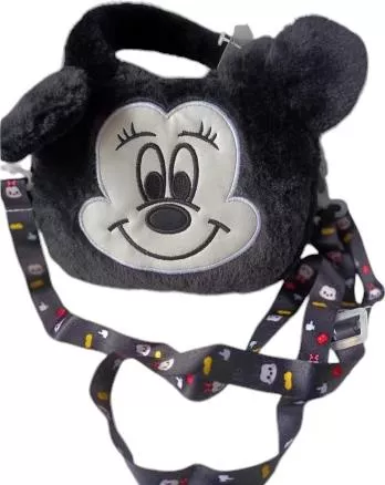 Παιδική Τσάντα Βόλτας Ώμου/Χιαστί Mickey Mouse Λούτρινη Μαύρο