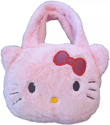 Παιδική Τσάντα Βόλτας Ώμου/Χιαστί Hello Kitty Λούτρινη Ροζ