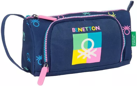 Σχολική Κασετίνα Benetton Cool Οβάλ με 1 Θήκη Μπλε