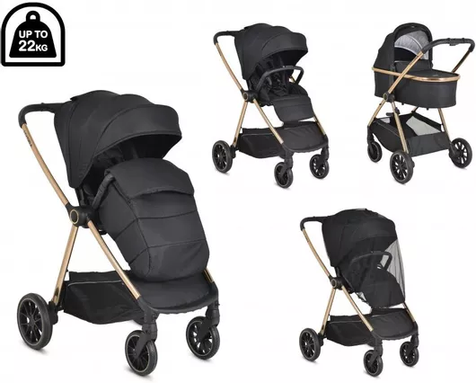 Καρότσι Μωρού Cangaroo Πολυκαρότσι Hydra 2 σε 1 Μαύρο