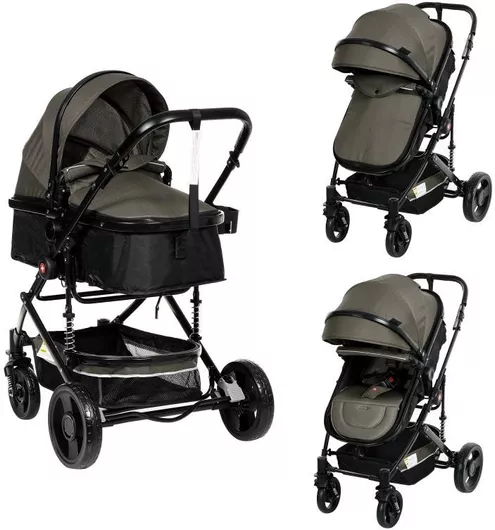 Καρότσι Μωρού Zizito Zi Lana 2 σε 1 Γκρι