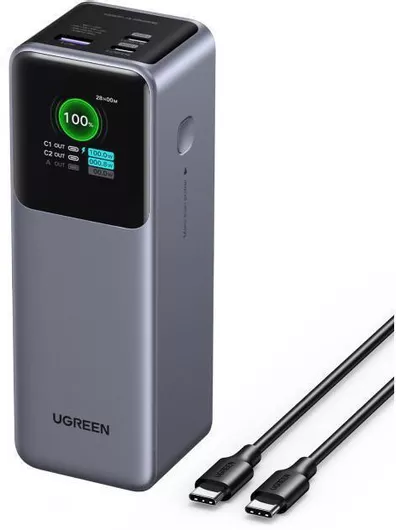 Power Bank Ugreen PB722 25000mAh 200W PDx2 με Θύρα USB-A και 2 Θύρες USB-C Quick Charge 3.0 Γκρι