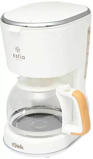 Καφετιέρα Φίλτρου Estia Oak 06-18924 Πλαστικό 900W με Γυάλινη Κανάτα 1.2lt Λευκό