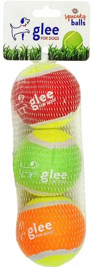 Παιχνίδι Σκύλου Glee Squeaky Ball 6cm 3τμχ Πολύχρωμο