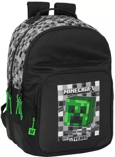 Σχολική Τσάντα Δημοτικού Πλάτης Safta Minecraft 42cm Μαύρο