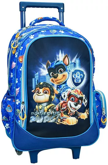Σχολική Τσάντα Δημοτικού Τρόλεϊ Gim Paw Patrol Mighty Movie Μπλε