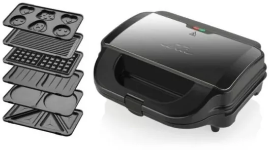 ETA Sorento Plus 5151 90000 Τοστιέρα με Αποσπώμενες Πλάκες για 2 Τοστ 900W Μαύρη