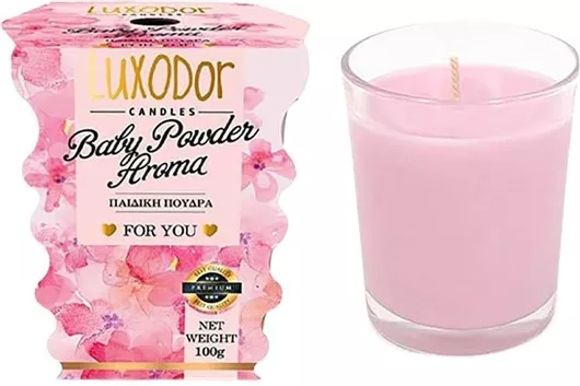 Αρωματικό Κερί LUXODOR σε Βάζο με Άρωμα Παιδική Πούδρα 100gr