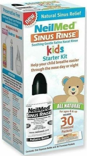 Σύστημα Ρινικών Πλύσεων NeilMed Sinus Rinse Kids Starter Kit για Παιδιά για 4+ Ετών 120ml & 30 Ανταλλακτικά Φακελάκια