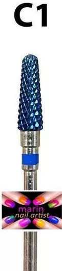 Φρέζα Καρβιδίου Τροχού Νυχιών με Σχήμα Κώνου Μπλε C1