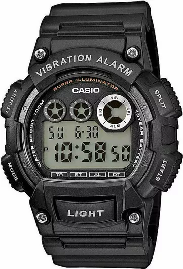 Ανδρικό Ρολόι Casio Ψηφιακό Χρονογράφος Μπαταρίας με Μαύρο Καουτσούκ Λουράκι