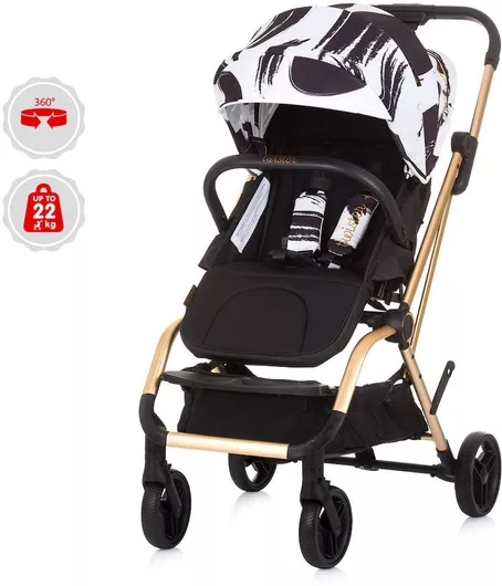 Καρότσι Μωρού Chipolino Twister Black/White