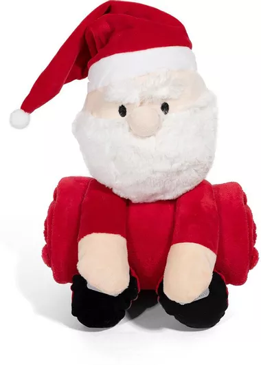 Λούτρινος Αγιος Βασίλης με κόκκινη κουβερτούλα fleece 90x75 εκ.