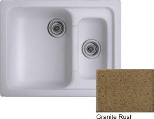 Νεροχύτης Sanitec Classic 330 Ένθετος από Συνθετικό Γρανίτη Μ62xΠ51cm Granite Rust