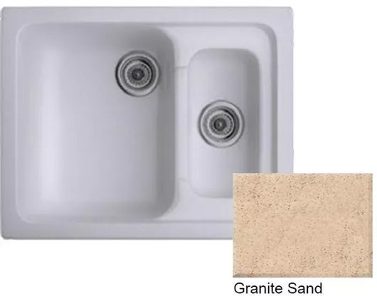 Νεροχύτης Sanitec Classic 330 Ένθετος από Συνθετικό Γρανίτη Μ62xΠ51cm Granite Sand