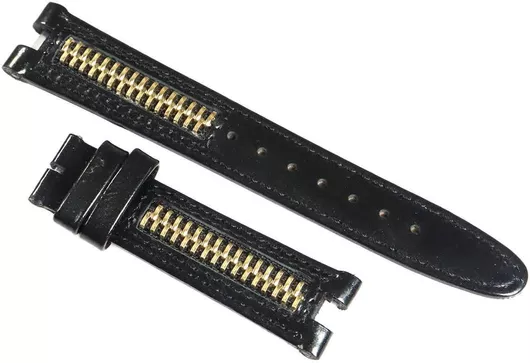 Λουράκι Ρολογιού Versus by Versace Δερμάτινο 18mm Μαύρο
