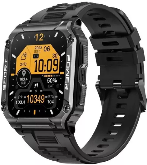 Smartwatch Aoke NX6 1.95'' Silicone Strap Black