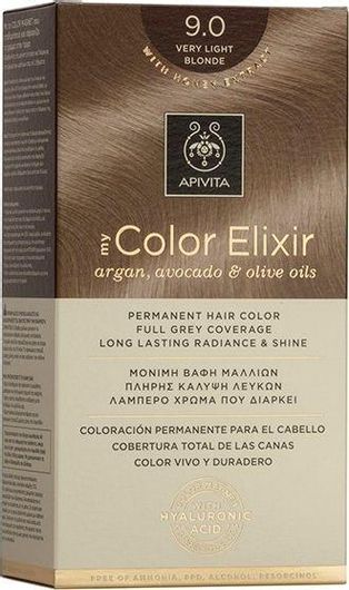 Μόνιμη Βαφή Μαλλιών Apivita My Color Elixir Χωρίς Αμμωνία 9.0 Ξανθό Πολύ Ανοιχτό 125ml