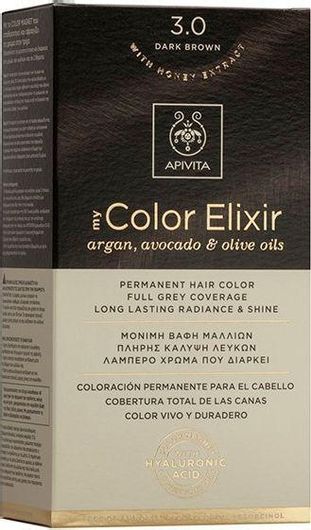 Μόνιμη Βαφή Μαλλιών Apivita My Color Elixir Χωρίς Αμμωνία 3.0 Καστανό Σκούρο 125ml