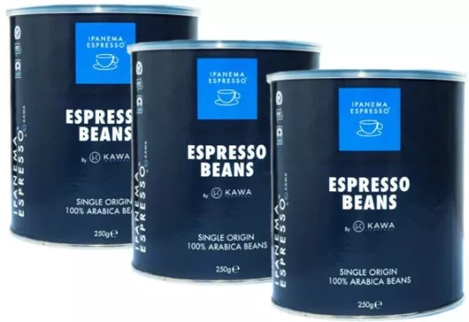 Καφές Espresso Ipanema Μονοποικιλιακός Arabica Brazil Premium σε Κόκκους σε Κουτί 3x250gr