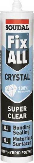Σφραγιστική Σιλικόνη Soudal FixAll Crystal Πολυουρεθάνης Διάφανη 290ml