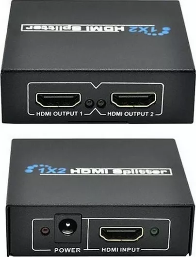HDMI Splitter 4K Ultra HD 1 in 2 Out, Supports 3D and Full HD 1080P, Compatible with Xbox, PS4, PS3, Blu-Ray Player, DVD, HDTV
