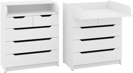 Βρεφική Συρταριέρα με 5 Συρτάρια 80x43x95cm Λευκό