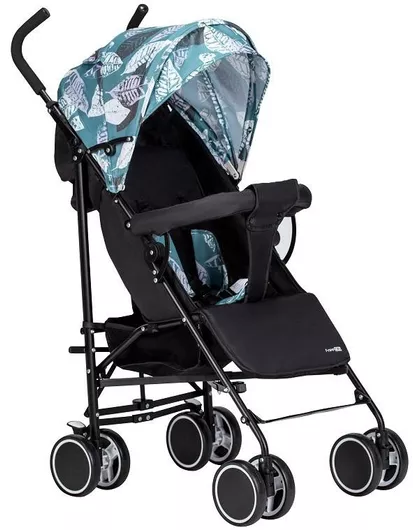 Καρότσι Μωρού FreeOn Simple Μπαστούνι Green & Blue Leaves Kατάλληλο από 6 Mηνών 6,4kg