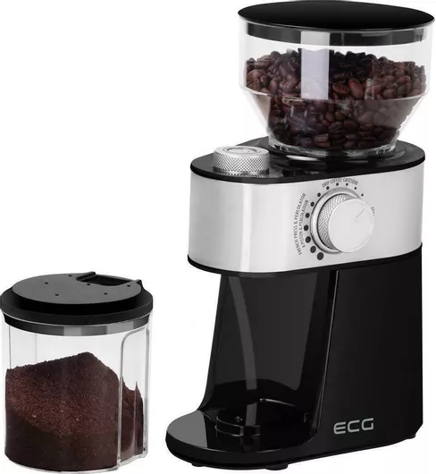 Ηλεκτρικός Μύλος Καφέ ECG KM 1412 200W με Χωρητικότητα 240gr & 18 Επίπεδα Άλεσης Μαύρο