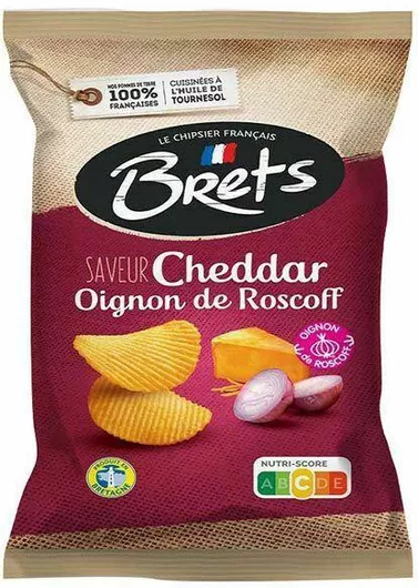 Πατατάκι Bret's - Le Chipsier Francais Saveur με Γεύση Cheddar & Onion 125gr