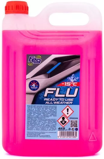 Αντιψυκτικό Feg Παραφλού Ψυγείου Αυτοκινήτου Κόκκινο Χρώμα 4lt