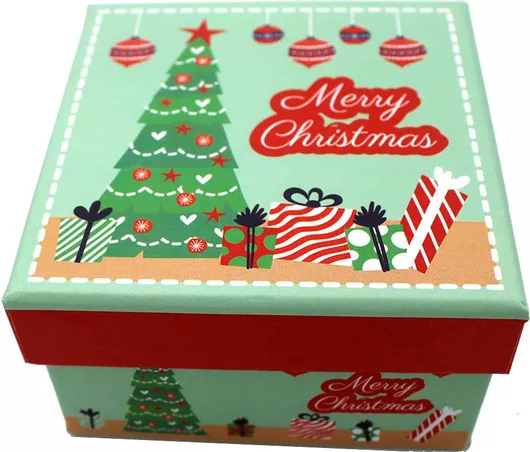 Χριστουγεννιάτικο Διακοσμητικό Κουτί 9.3x9.3x5.5εκ. Διακοσμητικό