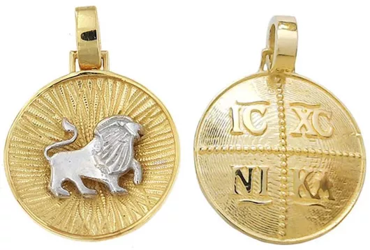 Goldjewels Μενταγιόν Φυλαχτό Ζώδιο Λέων από Χρυσό 14Κ