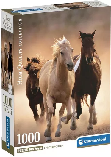 Clementoni Cle Puzzle 1000 Compact Running Horses 39771