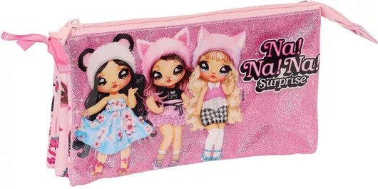 Κασετίνα Τριπλή Na!na!na! Surprise Fabulous Ροζ 22 X 12 X 3 Cm