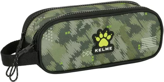 Κασετίνα Διπλή Kelme Travel Μαύρο Πράσινο 21 X 8 X 6 Cm