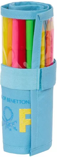 Κασετίνα Benetton Spring Roll-up Sky Μπλε 7 X 20 X 7 Cm (27 Τεμάχια)