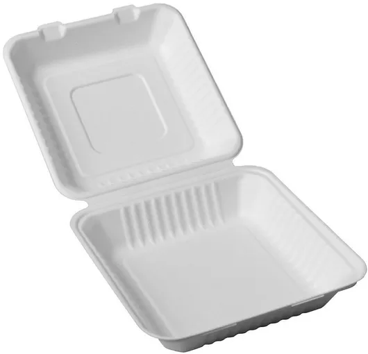 Σκεύος Clamshell Φαγητού Ζαχαροκάλαμο 1 Θέσης 23x23cm Σετ 100 Tg478878